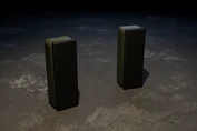 Two small contact alarm units.